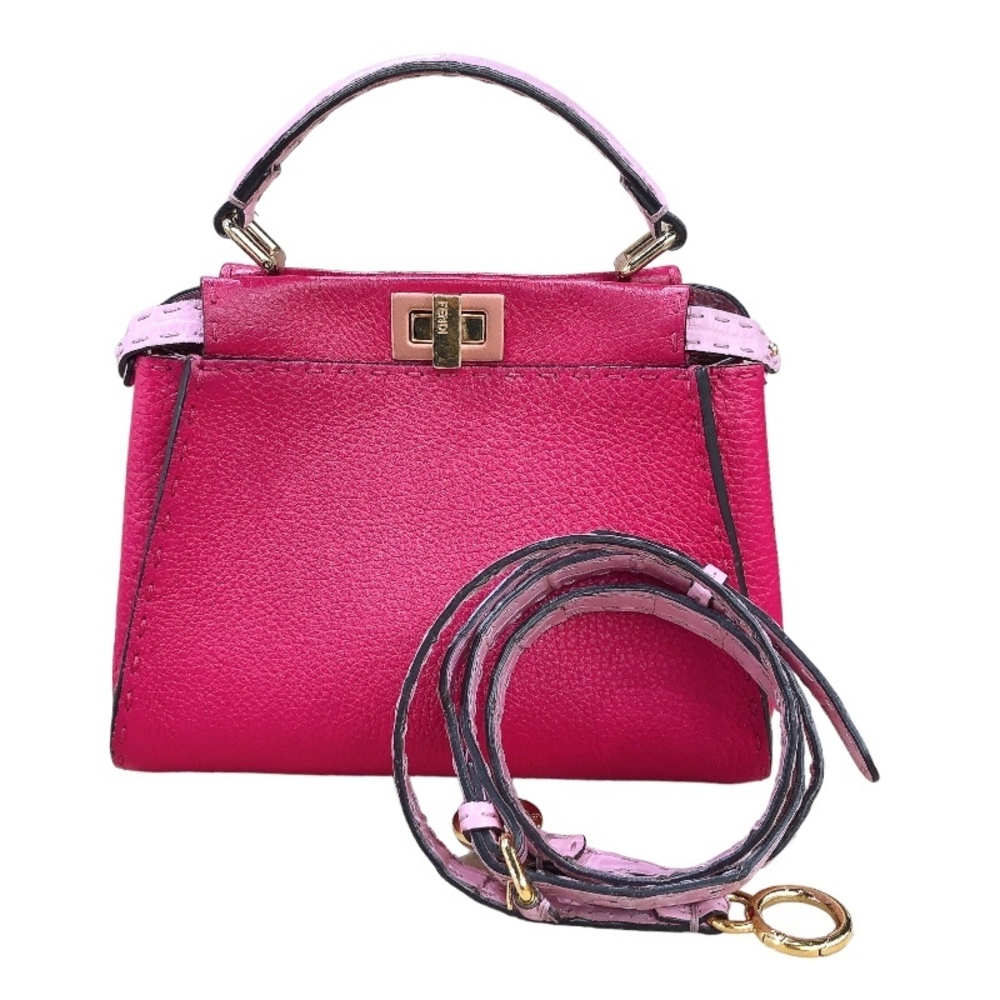 FENDI Peekaboo Mini Pink Handbag